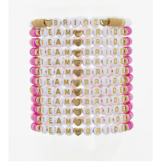Team Bride and Bride Friendship Bracelet Set Hot Pink Team Bride and Bride Friendship Bracelet Set Hot Pink